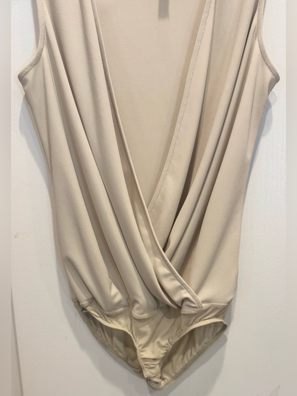 SUPERTRASH Crossover Front Sleeveless Bodysuit Champagne Beige Small - Picture 3 of 8